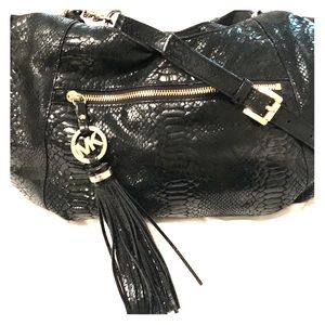 Black snake skin printed Michael Kors bag